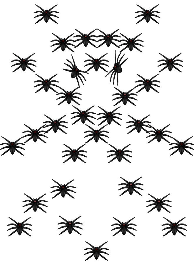 Zanzike Halloween Fake Plastic Spiders, Halloween Spiders, Halloween Decorations Spiders, Small Realistic Spiders Black Fake Spiders, Halloween Small Spiders Prank Props, Halloween Joking Spiders Web Decor - Image 2